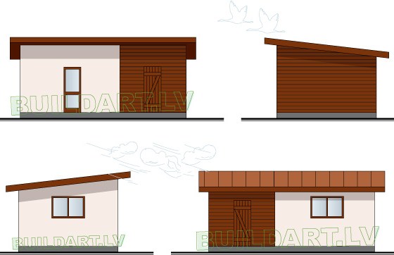 Saimniecības ēkas projekts "Kastanis" - fasādes