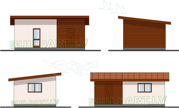 Saimniecības ēkas projekts "Kastanis" - fasādes