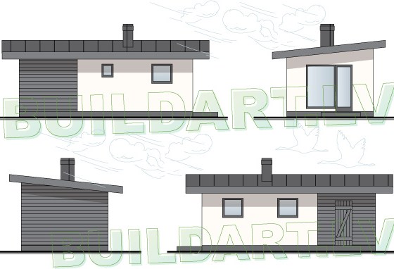 Saimnēka ar pirti - projekts "Ķimene" - fasādes