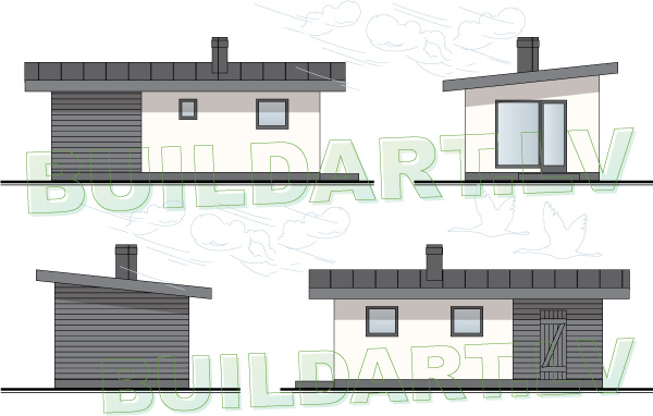 Saimnēka ar pirti - projekts "Ķimene" - fasādes