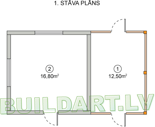 Saimniecības ēkas projekts "Kastanis" - plānojums