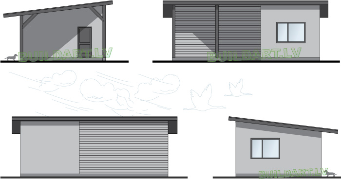 3Saimniecības ēkas projekts "Iecava", fasādes