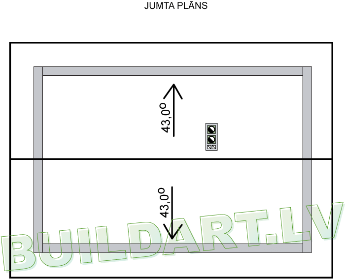 Pirts, atpūtas mājas projekts "Sarma" - jumta plāns