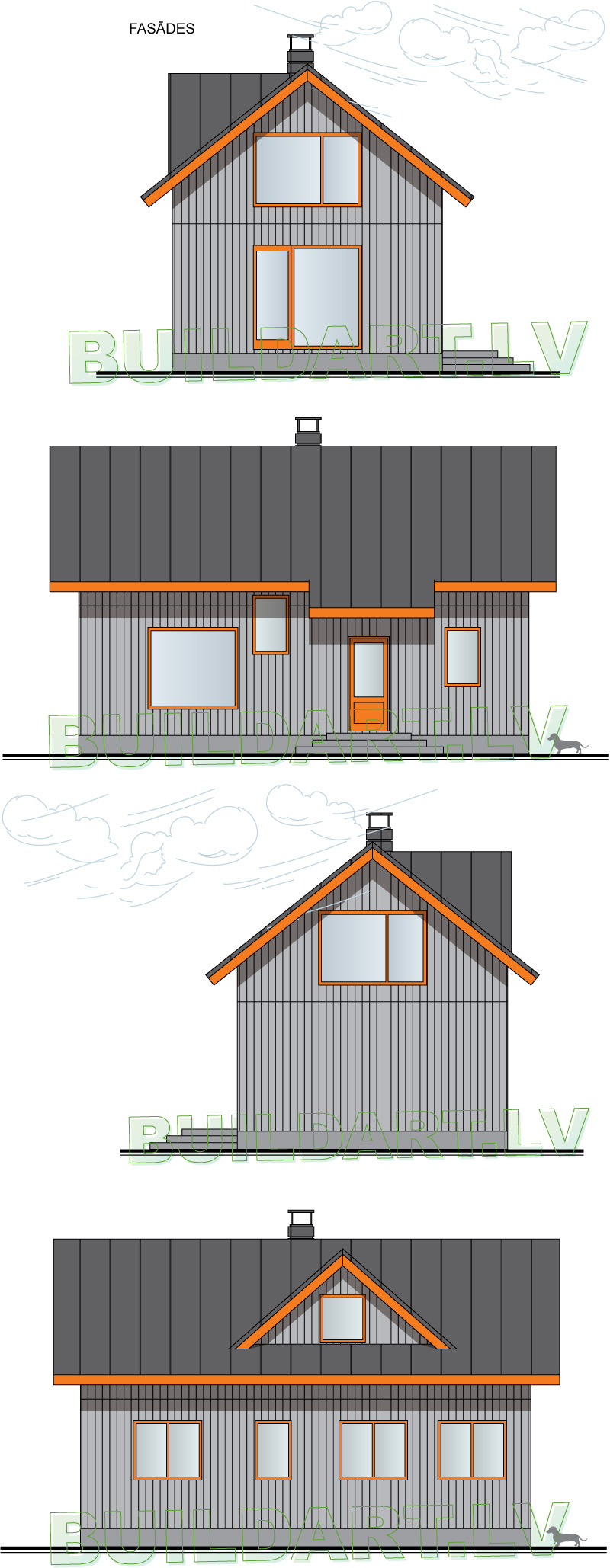 Projekts - saimniecības ēka ģimenei, fasādes