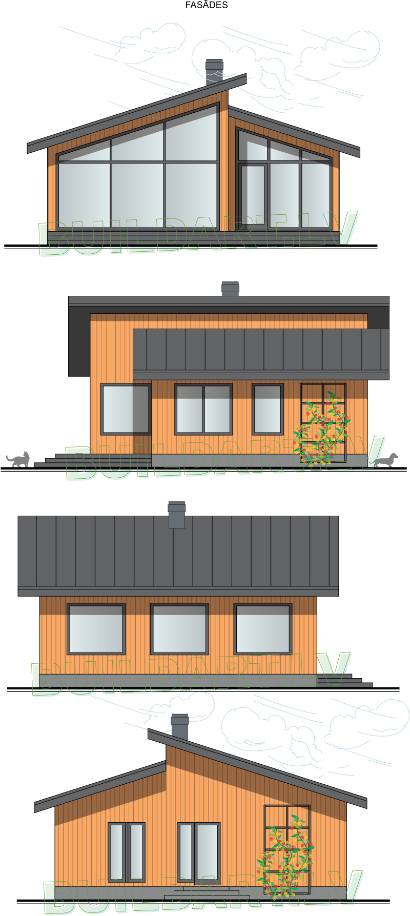 Ziedu veikala projekts - fasādes