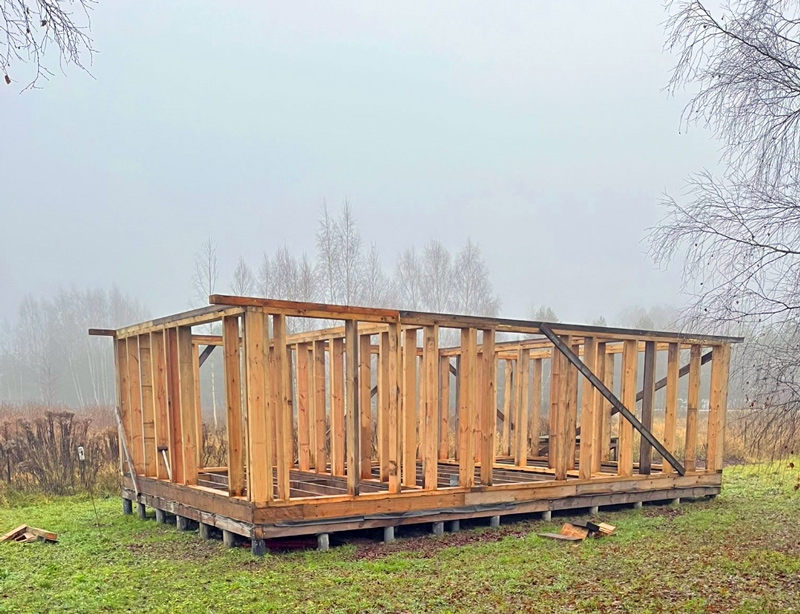 Pirts projekts - ēkas būvniecības procesa foto