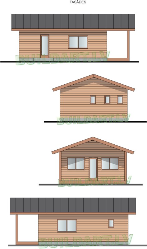 Atpūtas pirts projekts "Lelde" - fasādes