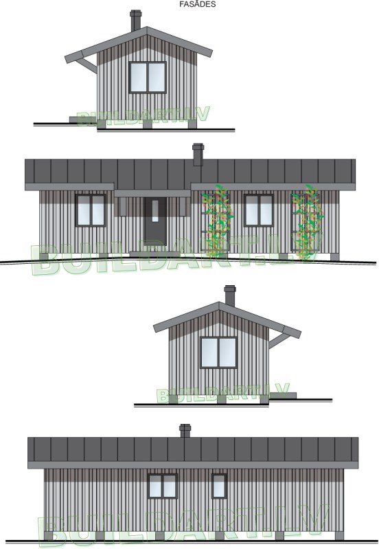 Dzīvojamās mājas projekts "Juris" - fasādes